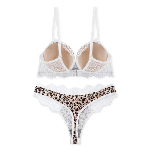 Padded Bra Set - lace Cheetah