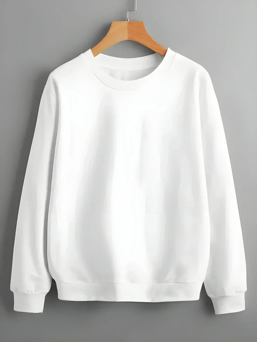 White Basic Sweat Shirt