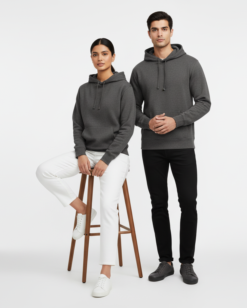 Plain Premium unisex hoodie Fleece grey