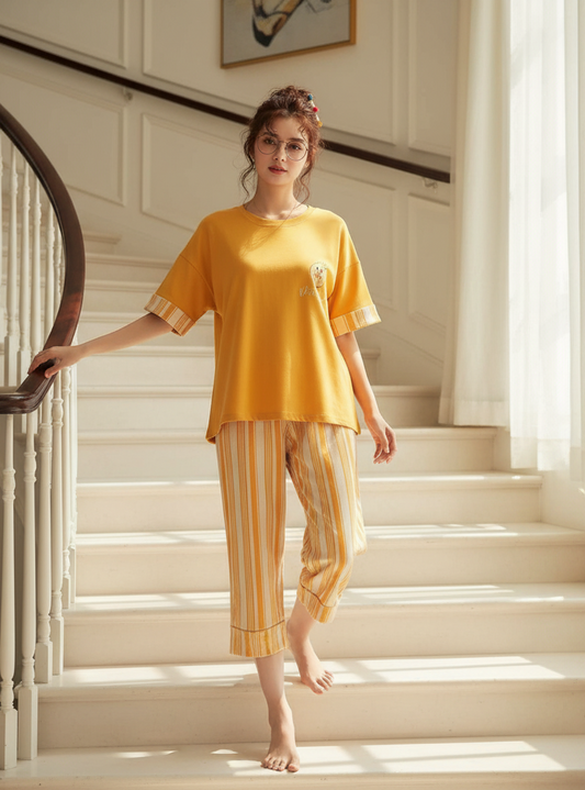 Yellow Duck Printed Night Suit