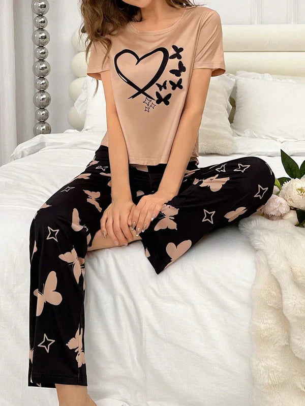 BUTTERFLY AND  HEART - PJ SUIT FOR WOMEN