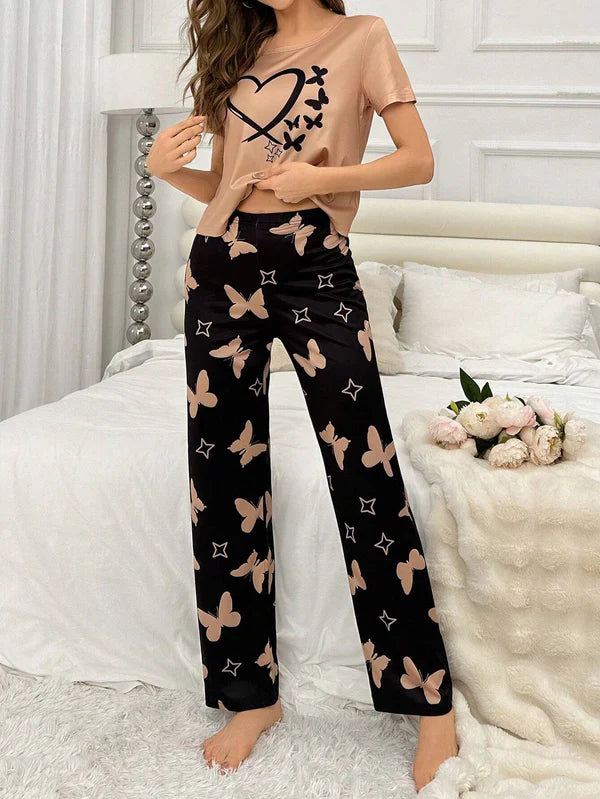 BUTTERFLY AND  HEART - PJ SUIT FOR WOMEN