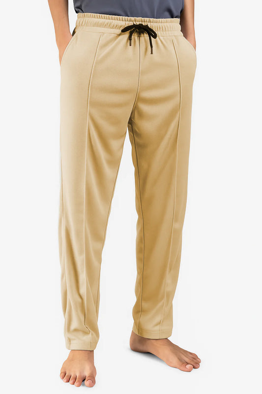 STRAIGHT FIT STRIPE TROUSER-BEIGE