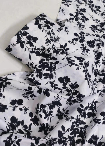 MICRO POLO COTTON- 2 PIECE-White and Black Print US-009