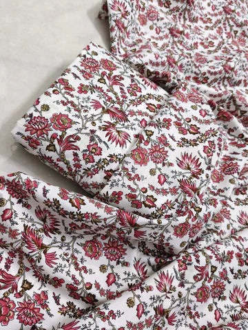MICRO POLO COTTON- 2 PIECE-Red Flowers US-010