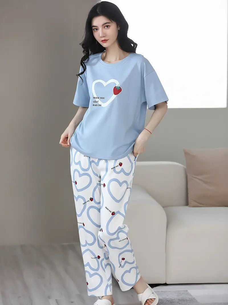 STRAWBERY HEART SKYBLUE