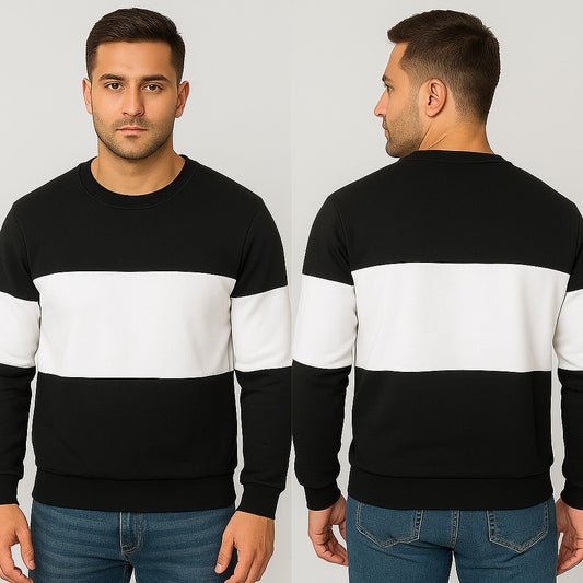 Black White And White Block SweatShirt