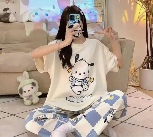 New Pochacco Print Soft Cotton PJ Suit
