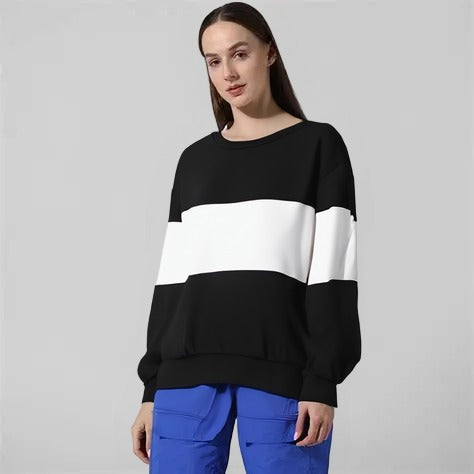 Black White And White Block SweatShirt