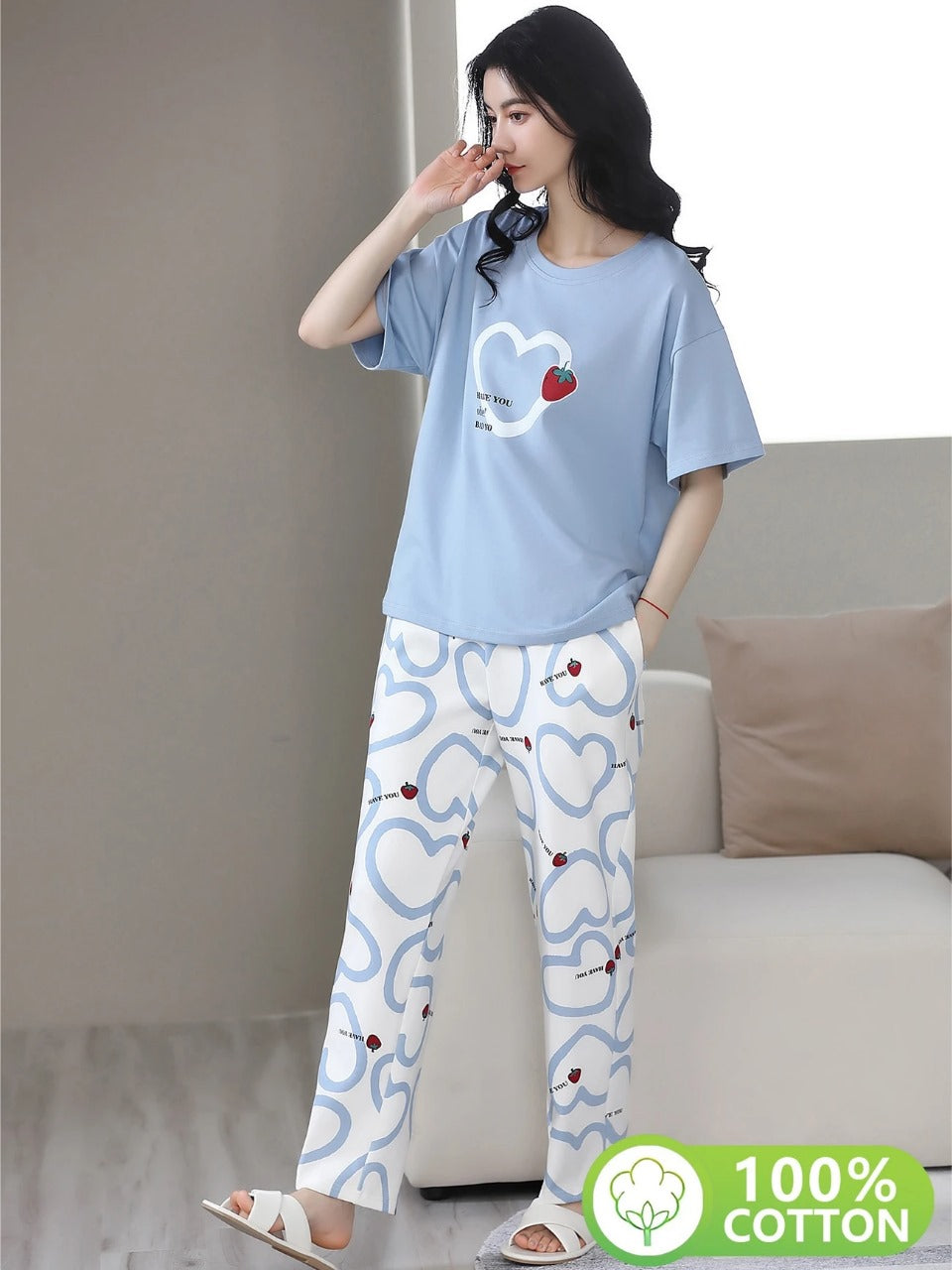 STRAWBERY HEART SKYBLUE